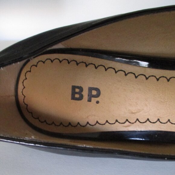 BP. "Daniella" Womens Black Leather Open Toe Pump w/3.5" Heel - Size 6M - Picture 7 of 9